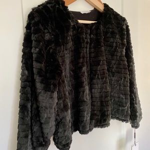 NWT Calvin Klein Faux Fur Cropped Jacket